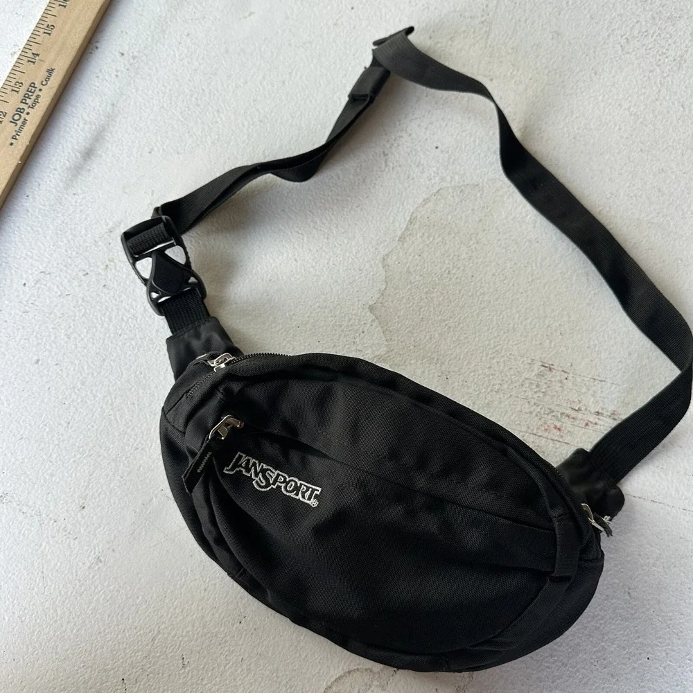 Vintage 90s Jansport Fanny Pack Daypack Aztec Black USA